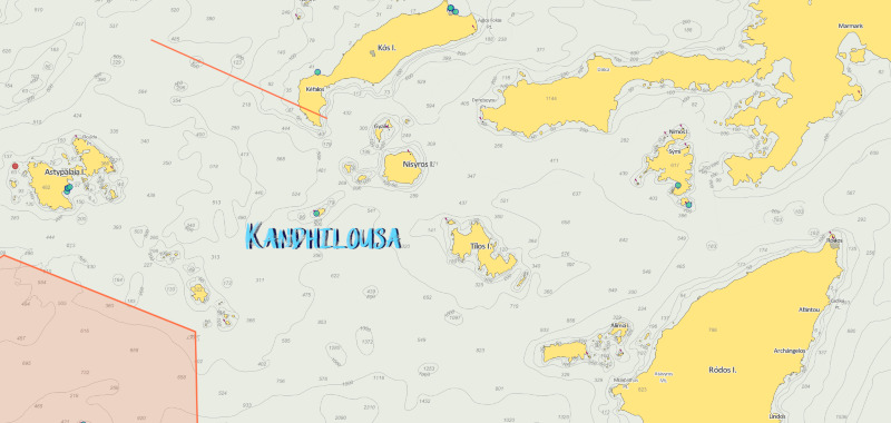 Kandhilousa liegt direkt auf dem Weg zwischen Santorin und Rhodos auf unserem Segeltörn durch Griechenland