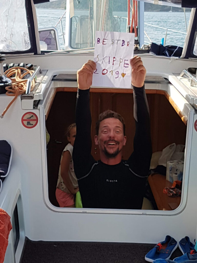Korfu-Segeln Flottille 2022 mit Familie Döpp hier beim Mitsegeln 2019 in Korfu - ein Dankeschön an Skipper Mathias