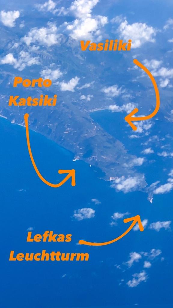 Flug nach Agyten über das Ionische Meer, Lefkas - dort kommt man beim Segeltörn nach Ägypten auch vorbei